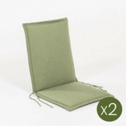 Coussin de position pour chaise de jardin en teck vert oléfine - Pack 2 unités
