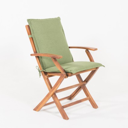 Almofada de posicão de cadeira de jardim de teca verde olefina - Pack 6 unidades