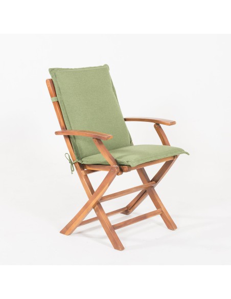 Almofada de posicão de cadeira de jardim de teca verde olefina - Pack 6 unidades