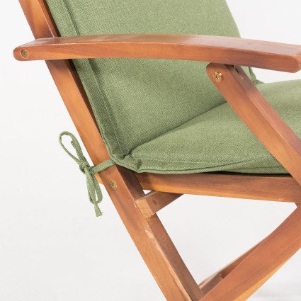 Almofada de posicão de cadeira de jardim de teca verde olefina - Pack 6 unidades