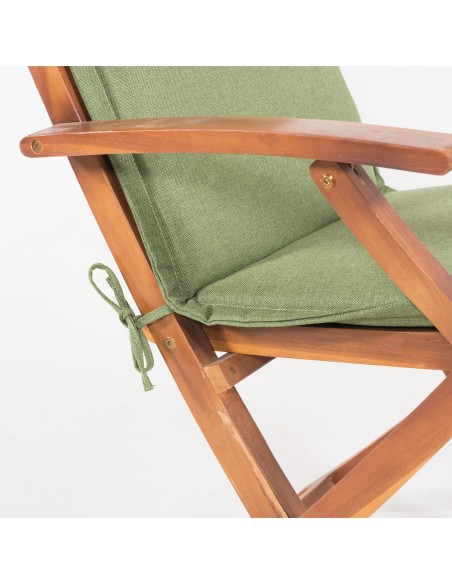 Almofada de posicão de cadeira de jardim de teca verde olefina - Pack 6 unidades