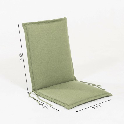 Almofada de posicão de cadeira de jardim de teca verde olefina - Pack 6 unidades