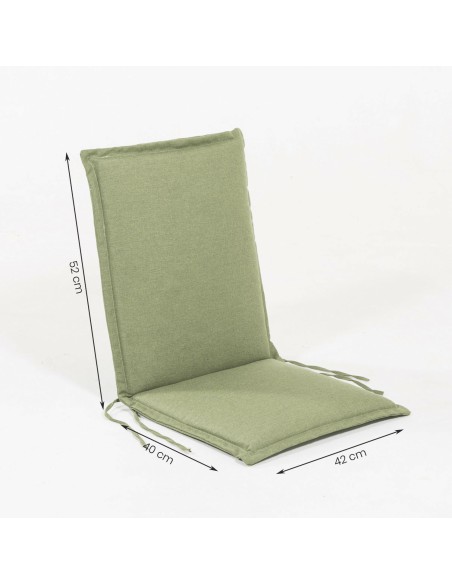 Almofada de posicão de cadeira de jardim de teca verde olefina - Pack 6 unidades