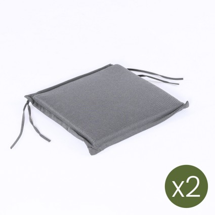 Cojin silla teca para jardin olefin gris - Pack 2 unidades