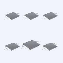 Coussin de chaise en teck pour jardin gris olefine - Pack 6 unites 2