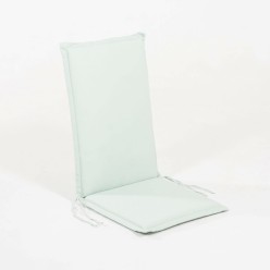 Almofada de encosto para poltrona de jardim empilhavel padrão verde pastel