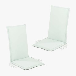 Almofada com encosto para poltrona de jardim empilhavel padrão verde pastel - Pack 2 unidades 2