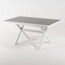 Table basse d'exterieur d'aluminium blanc Laver X-leg