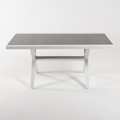 Table basse d'exterieur d'aluminium blanc Laver X-leg 2