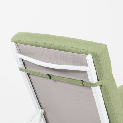 Coussin de chaise longue haute epaisseur pour jardin vert olefine