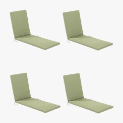 Coussin pour chaise longue de jardin en olefine verte - Pack 6 unites 2