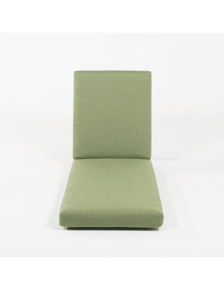 Coussin bain de soleil haute epaisseur pour jardin vert olefine - Pack 2 unites