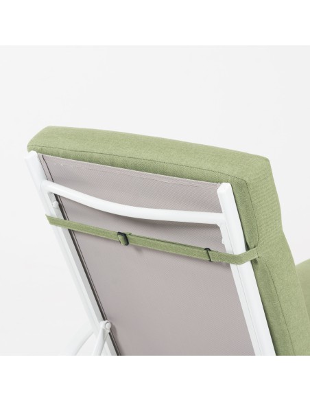 Coussin bain de soleil haute epaisseur pour jardin vert olefine - Pack 2 unites