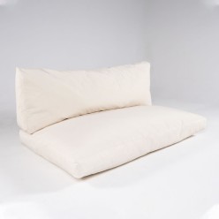 Almofadas de palete de assento e encosto bege padrão com capas removíveis