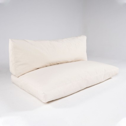 Almofadas de palete de assento e encosto bege padrão com capas removíveis