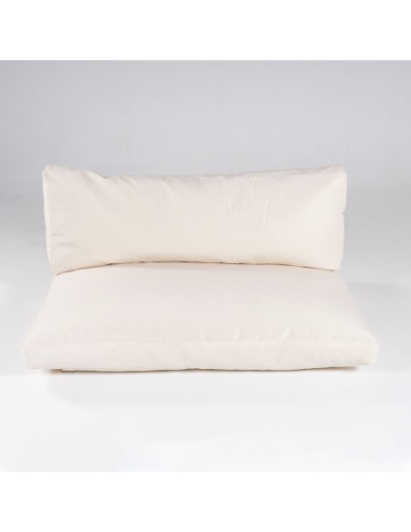 Coussins de palette d'assise et de dossier beiges standard avec housses amovibles