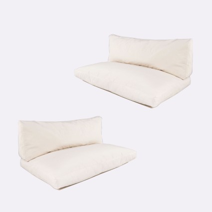Cojines para palets asiento con respaldo estandar beige desenfundable - Pack 2 unidades