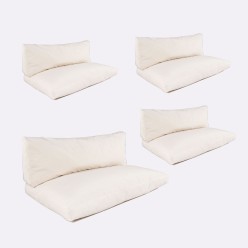 Almofadas de assento e encosto padrão bege com capas removíveis - Pacote de 4 unidades 2