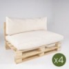 Sofá para palet con cojines desenfundables asiento con respaldo estándar beige - Pack 4 unidades