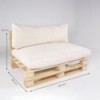 Sofá para palet con cojines desenfundables asiento con respaldo estándar beige - Pack 4 unidades