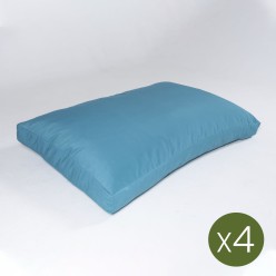 Almofada palete padrão turquesa com capa removível - Pacote de 4 unidades