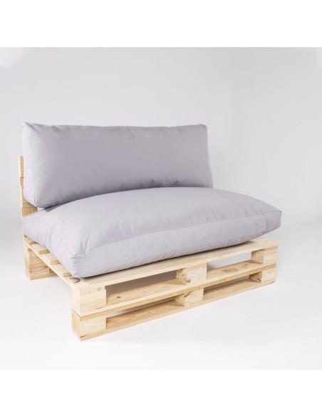 Coussins pour palettes avec housses de siège amovibles avec dossier en pierre standard - Pack de 4 unités