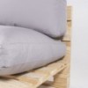 Sofá de palet con cojines desenfundables asiento con respaldo estándar piedra