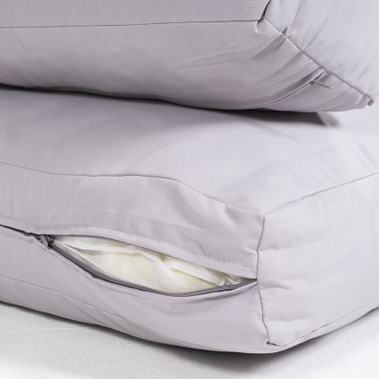 Sofa de palet con cojines desenfundables asiento y respaldo estandar piedra - Pack 2 unidades