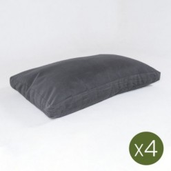 Almofada de assento com capa removível de olefina cinza de palete - Pacote 4 unidades