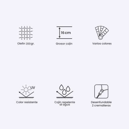 Coussin en oléfine bleu palette pour revêtement déhoussable