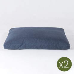 Coussin de siège palette en oléfine bleue amovible - Paquet de 2 unités