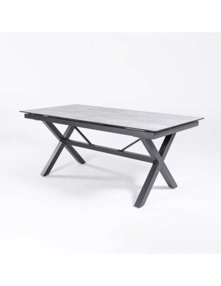Table extensible 180-240 Anthracite avec HPL effet pierre