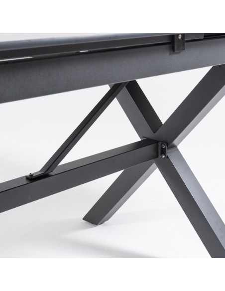 Table extensible 180-240 Anthracite avec HPL effet pierre