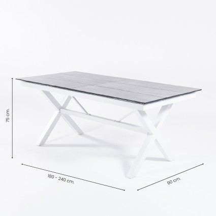 Mesa extensible 180/240 Laver con HPL estilo piedra