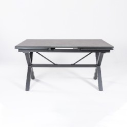 Table extensible 150-250 Anthracite avec verre effet pierre 2