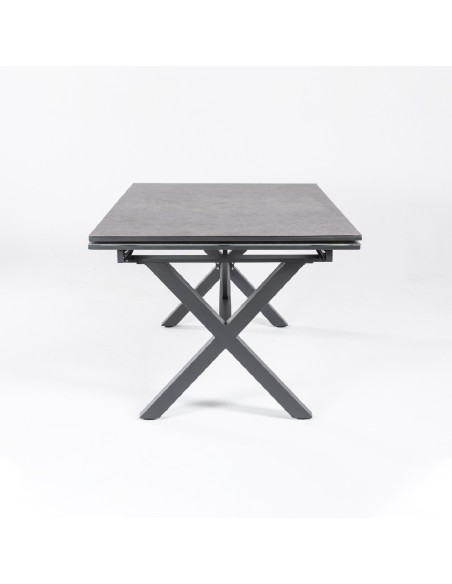 Mesa extensible 150/250 Antracita con cristal tipo piedra