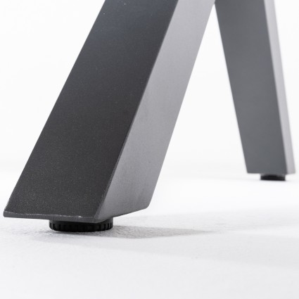 Conjunto de mesa exterior 150-250 Antracite com vidro tipo pedra e 6 poltronas reforcadas