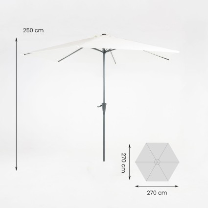 Parasol de terraza redondo 270 cm en color Beige