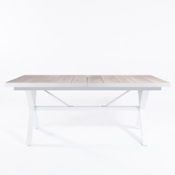 Mesa aluminio extensible 202/264 blanco roto con ceramica para exterior. 2