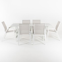 Conjunto de móveis de jardim 190 cm e 6 poltronas Super Laver 2