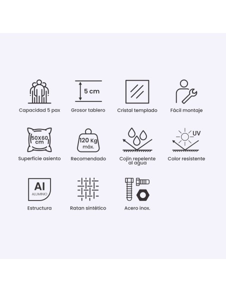 Conjunto sofas 5 plazas Monaco 140 cm