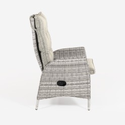 Fauteuil inclinable de jardin gris perle 2