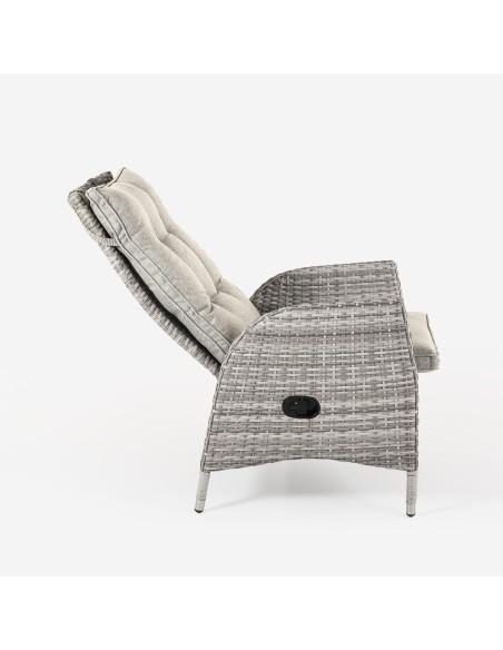 Sillon reclinable para jardin Gris Perla  - Pack 2 unidades