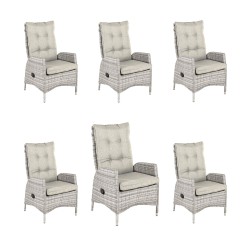 Poltrona Reclinavel de Jardim Cinza Perola - Pacote 6 unidades 2