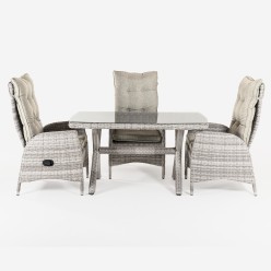 Conjunto de jardim com mesa de 140 cm e 4 poltronas reclinaveis 2