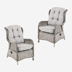 Poltrona e poltrona reclinavel de jardim em fibra - Pacote 2 unidades 2