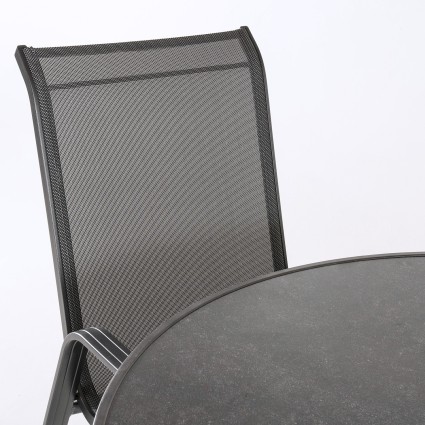 Conjunto de varanda em aluminio, mesa e 4 poltronas malmo antracite