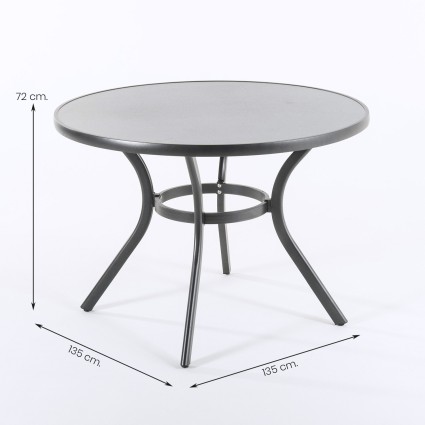 Conjunto de varanda em aluminio, mesa e 4 poltronas malmo antracite