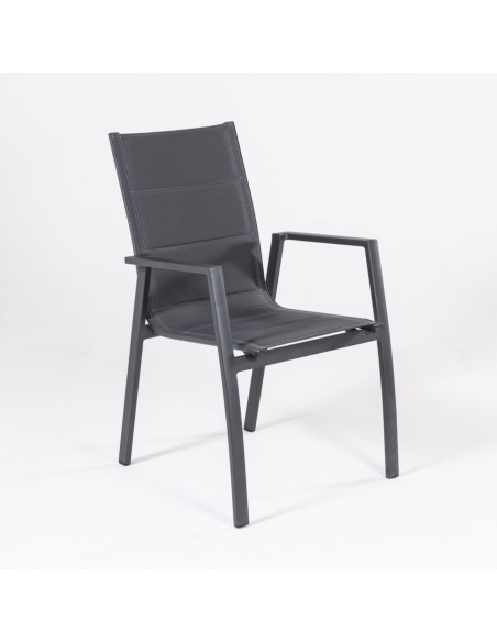 Fauteuil de jardin capitonne anthracite