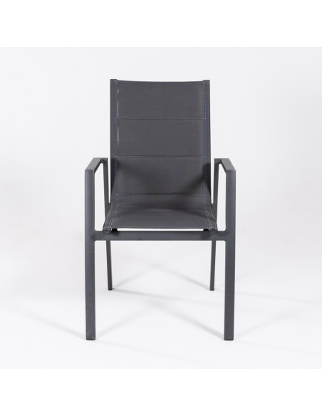 Fauteuil de jardin capitonne anthracite